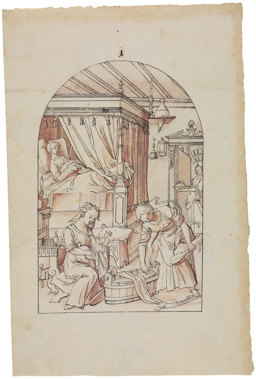 Tobias Müller (1629) - Entwurf für ein Mittelbild mit der Geburt Mariae