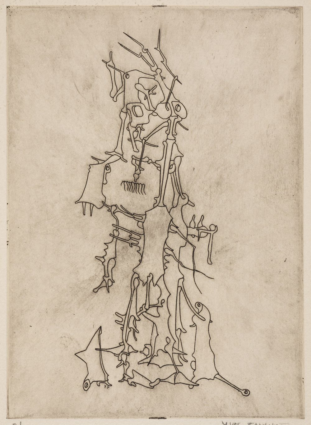 Yves Tanguy - Ohne Titel (Blatt B in Yvan Goll: Le mythe de la roche percée)