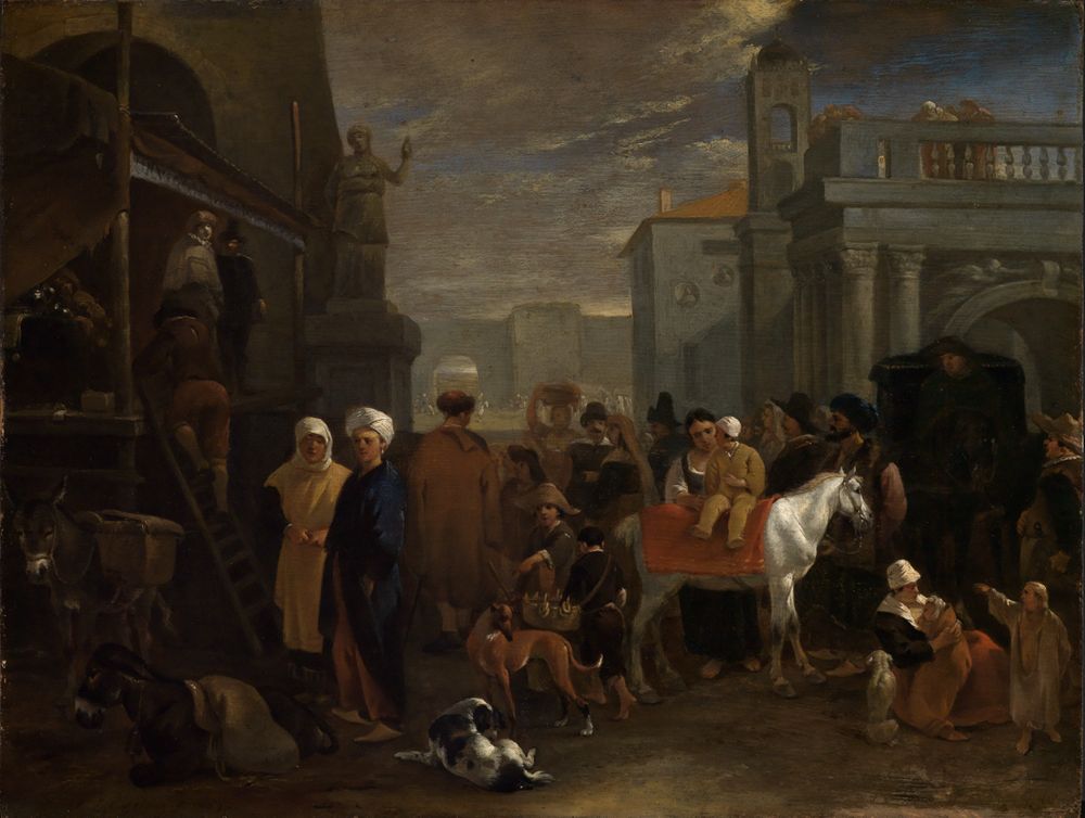 Hendrik Verschuring - Strassenszene in einer italienischer Stadt
