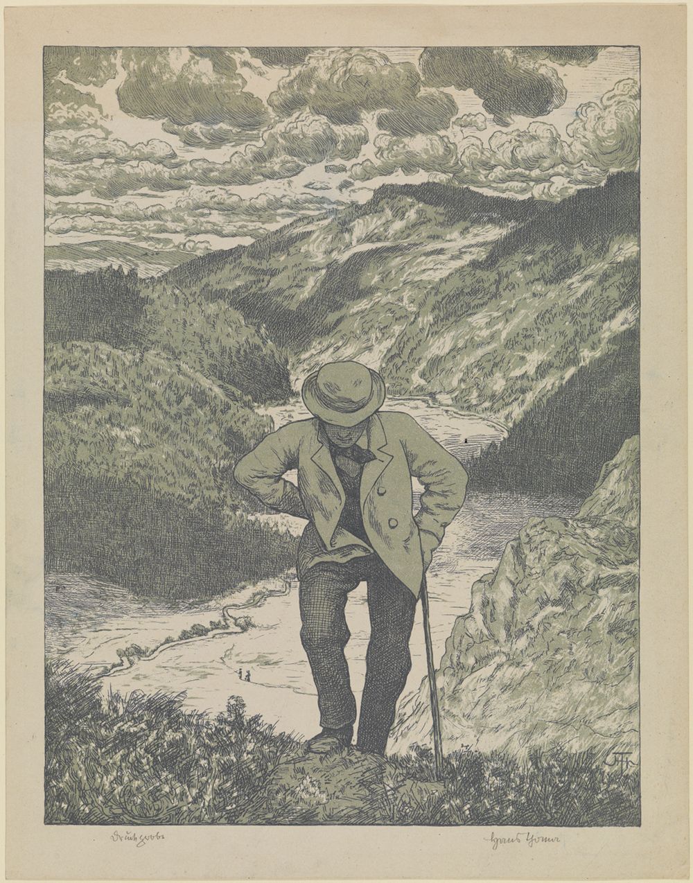 Hans Thoma - Der Wanderer (Meisterblatt)