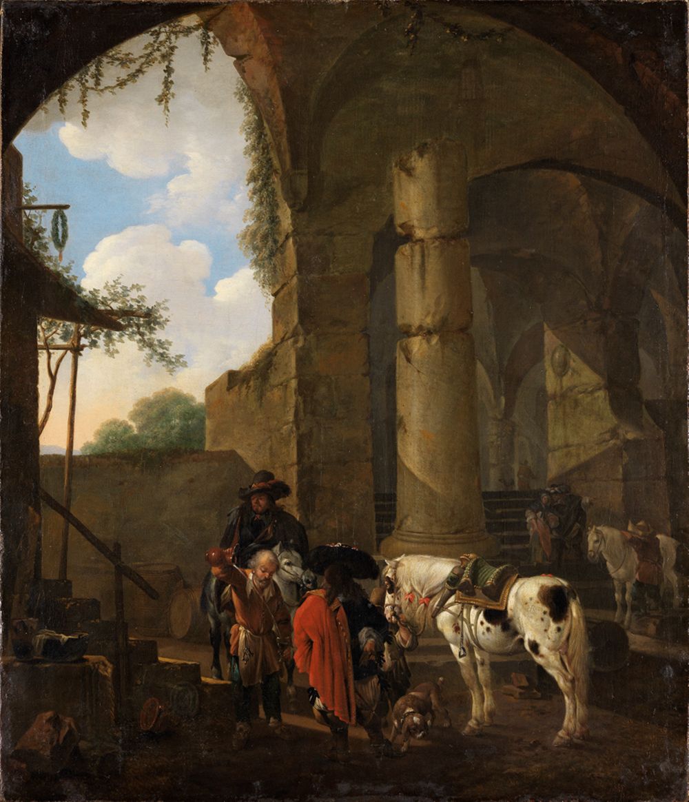 Joh. Heinrich Roos - Osteria in römischer Ruine