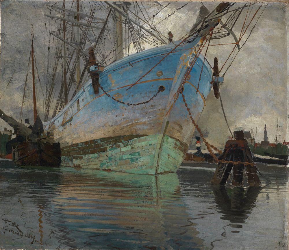 Friedrich Kallmorgen - Schiffe im Amsterdamer Hafen