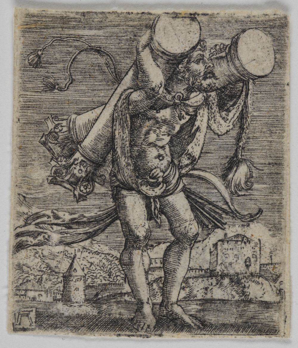 Albrecht Altdorfer - Herkules trägt die Säulen von Gibraltar