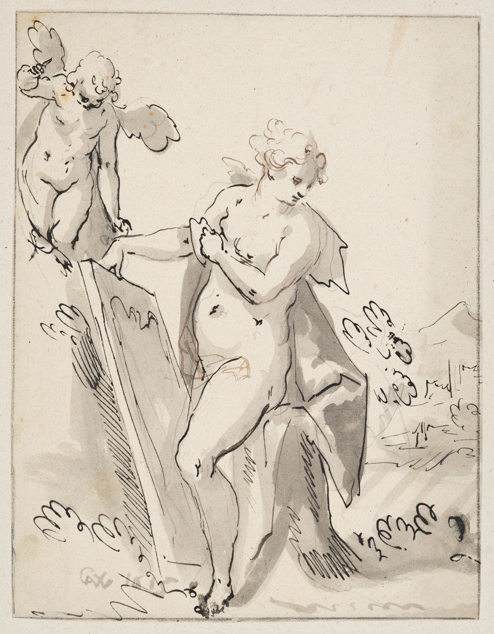 Gabriel Weyer - Allegorische Gestalt mit Putto