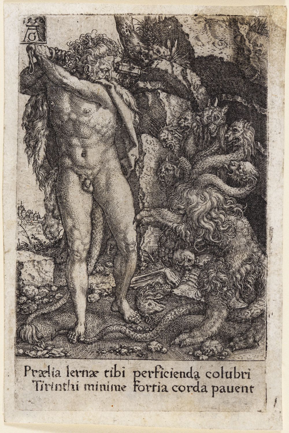 Heinrich Aldegrever - Herkules tötet die Hydra (Taten des Herkules)