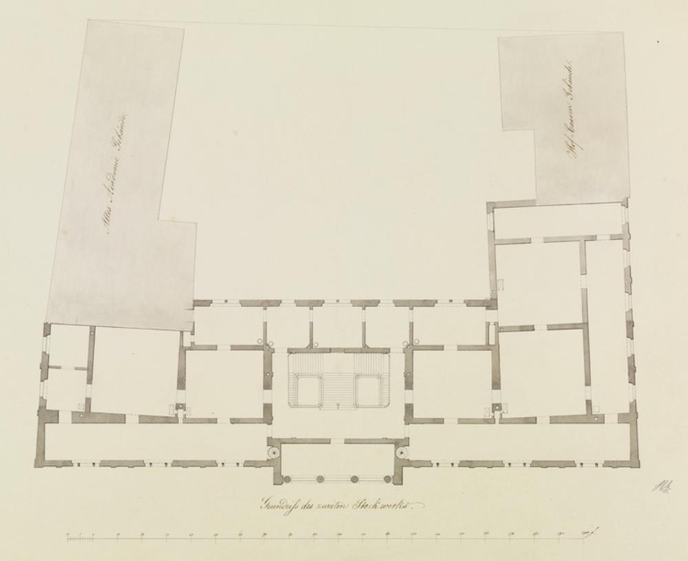 Heinrich Hübsch - Kunsthalle in Karlsruhe: Grundriss des zweiten Stockwerks