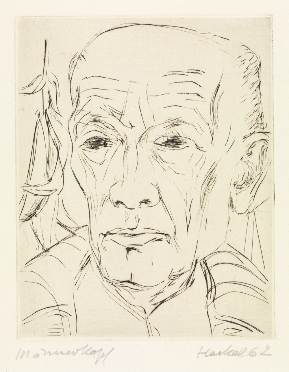 Erich Heckel - Männerkopf (Selbstbildnis)