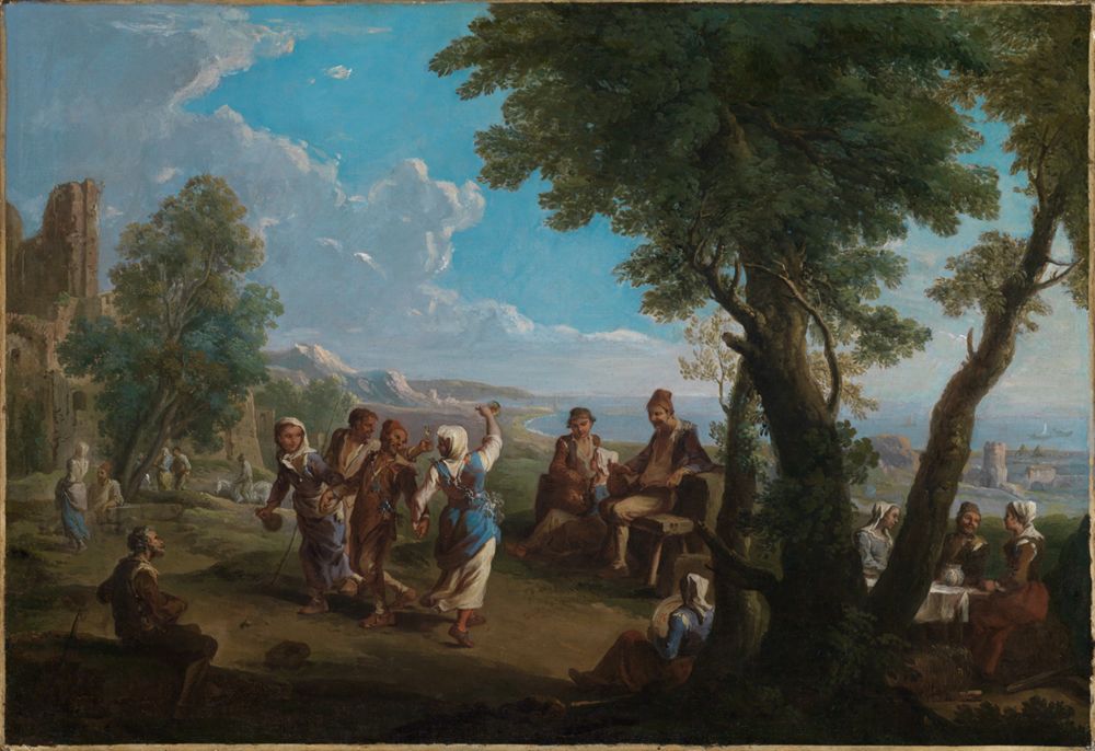 Bauerntanz vor einer italienischen Küste