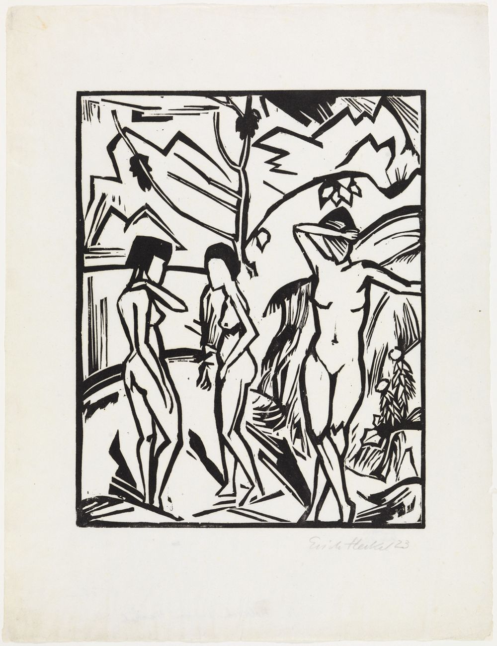 Erich Heckel - Drei Frauen am Wasser