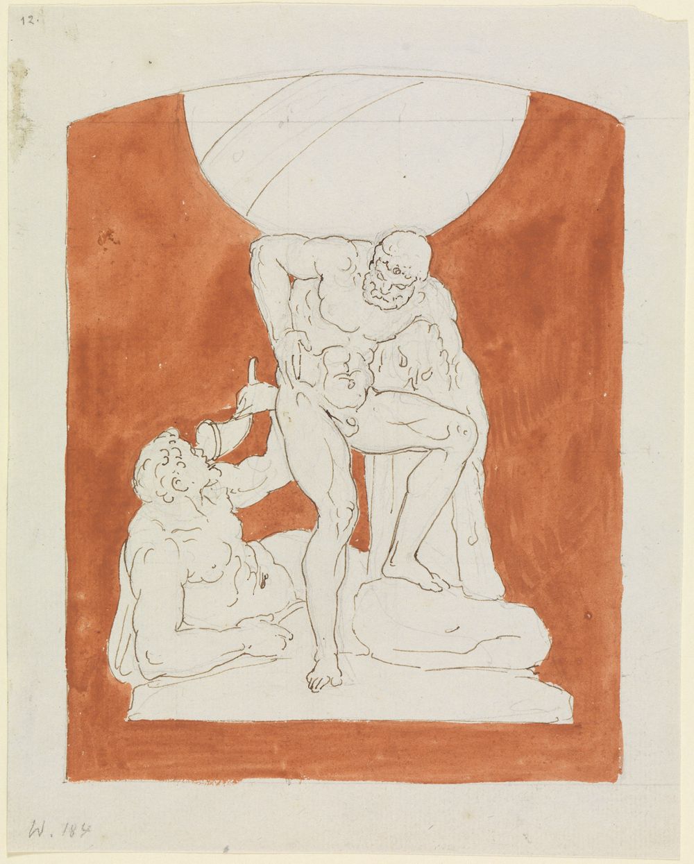 Moritz von Schwind - Herakles, das Himmelsgewölbe tragend