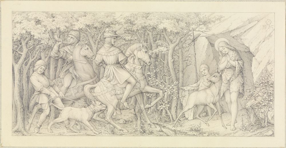 Othemar Balbach - Die Auffindung von Genoveva und Schmerzenreich im Walde