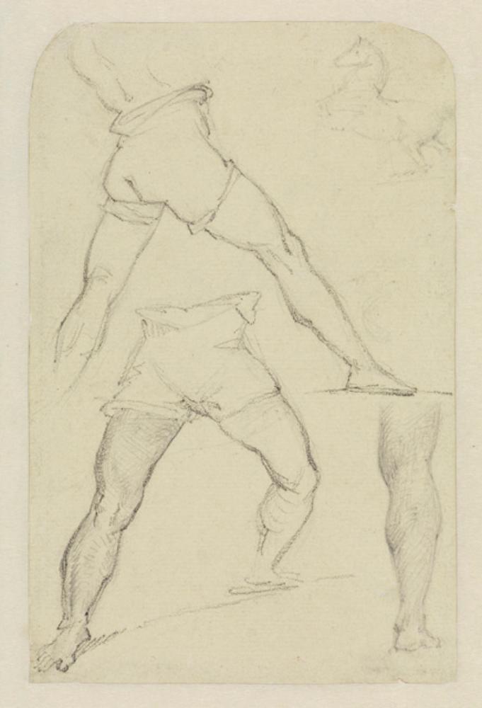 Théodore Géricault - Beinstudien und Skizze eines Pferdes