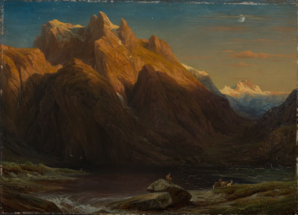 François Diday - Der Montblanc im Alpenglühen