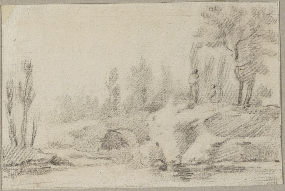 Jean Pillement - Landschaft mit Flußufer