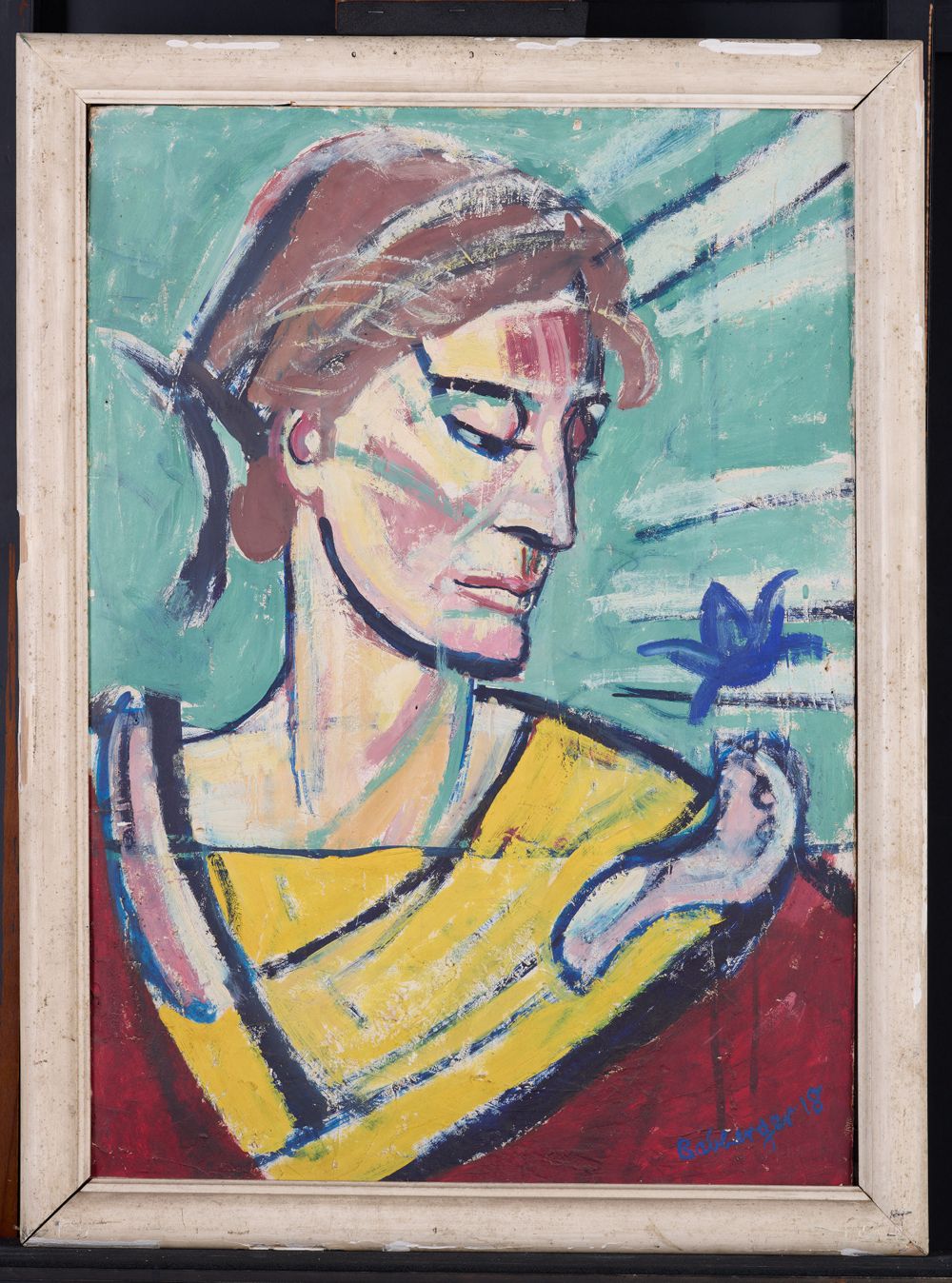 August Babberger - Frau mit Blume