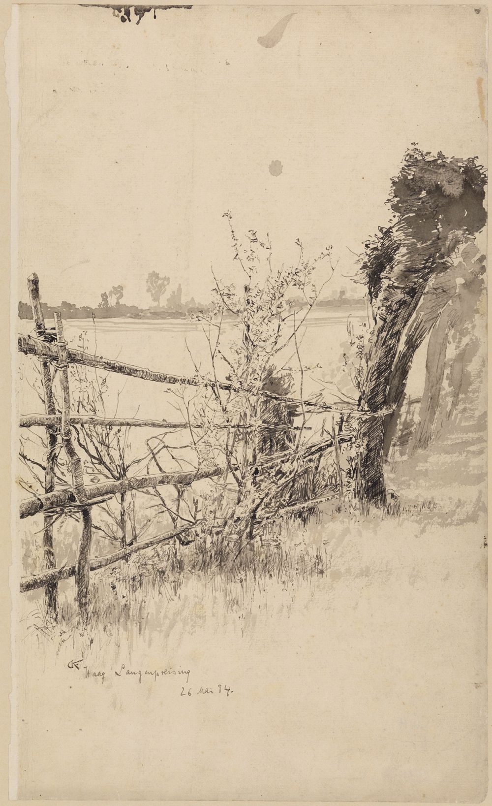Gustav Kampmann - Uferweg an der Amper bei Haag