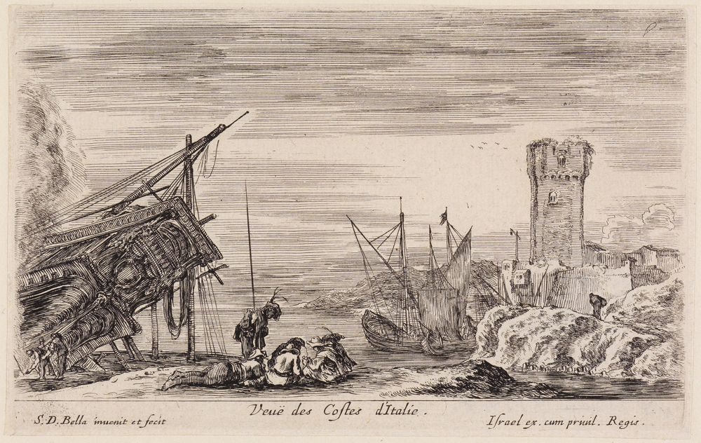 Stefano Della Bella - Ansichten von Seehäfen (Vues de ports de mer): Blick auf italienische Küsten