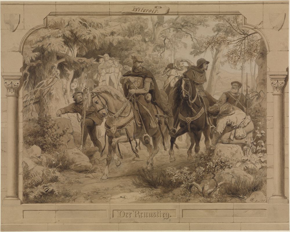 Anton von Werner - Der Rennstieg (nach Scheffels Frau Aventiure)