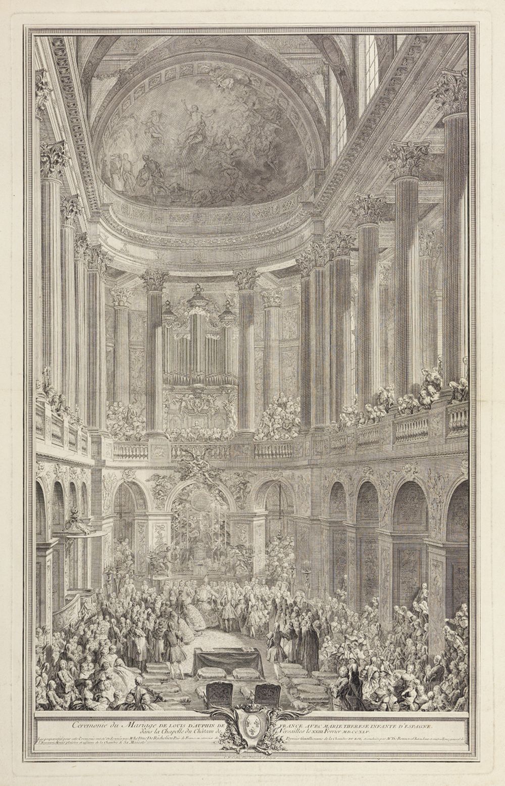 Charles Nicolas Cochin d. J. - Hochzeit der Königin Marie Thérèse in Versailles