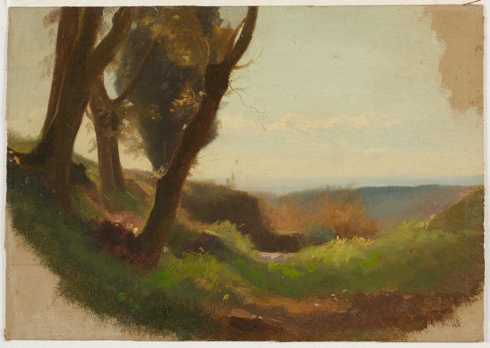 Wilhelm Klose - Landschaftsstudie mit drei Bäumen