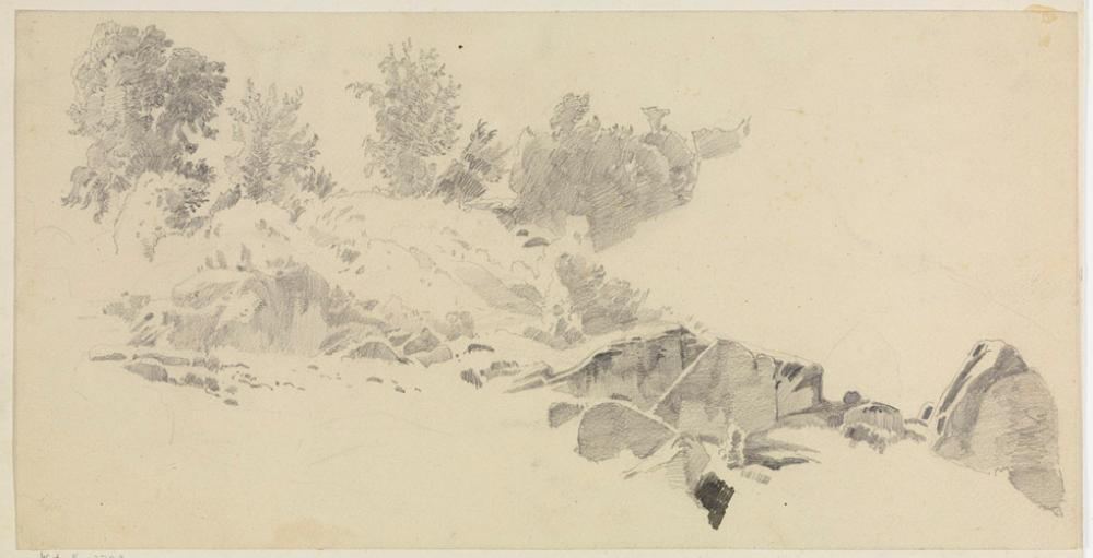 Heinrich Ludwig (1829) - Felsiger Berghang bei Murg am Walensee/Schweiz