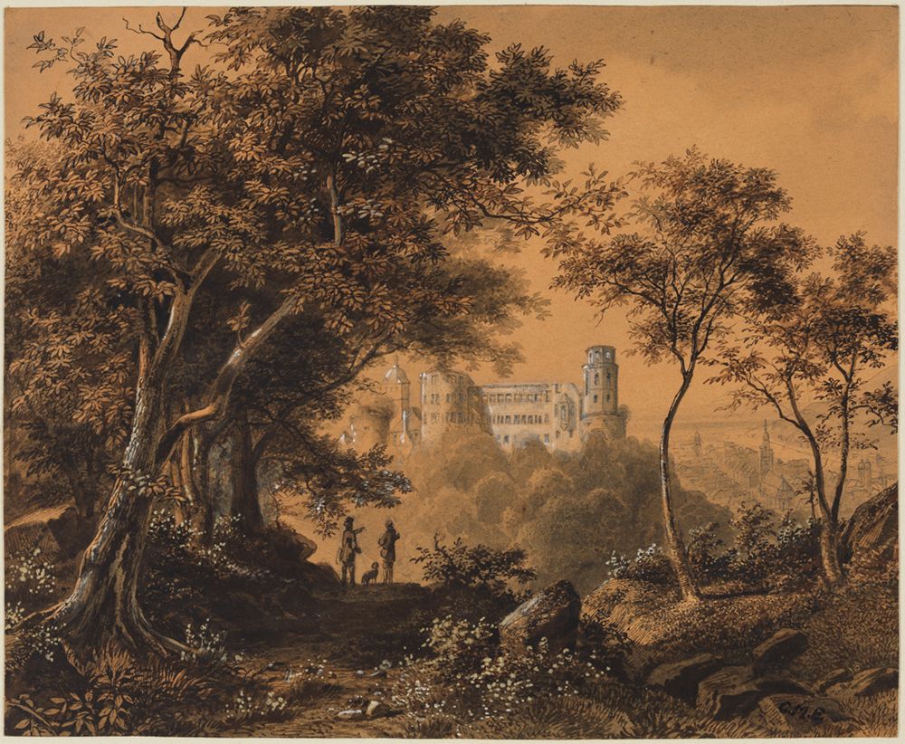 Georg Maria Eckert - Blick von Osten auf Schloss und Stadt Heidelberg