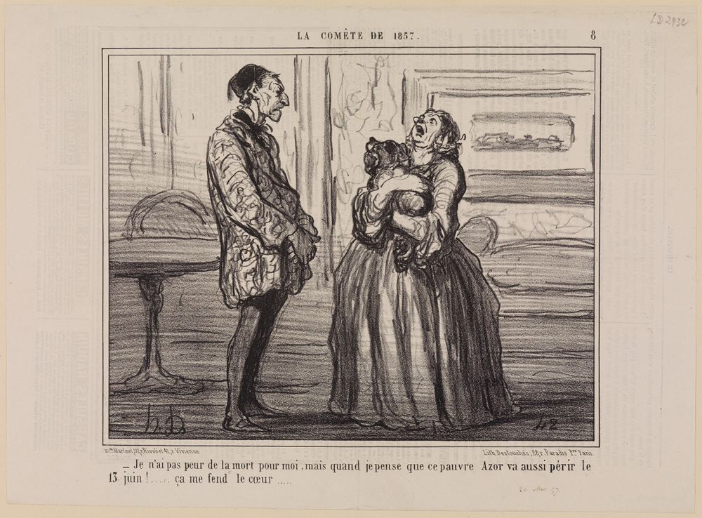 Honoré Daumier - Je nai pas peur de la mort pour moi (La Comète de 1857, Blatt 8)