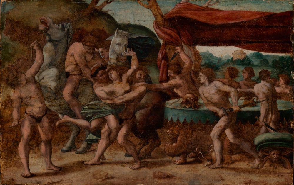Niederländischer Meister (?) - Raub der Töchter des Leukippos