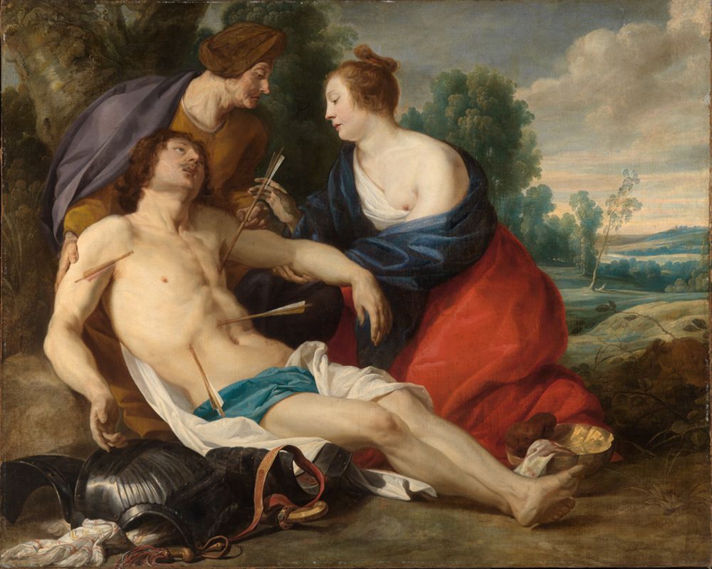 Theodor Rombouts - Die Heilige Irene zieht dem Heiligen Sebastian die Pfeile aus den Wunden