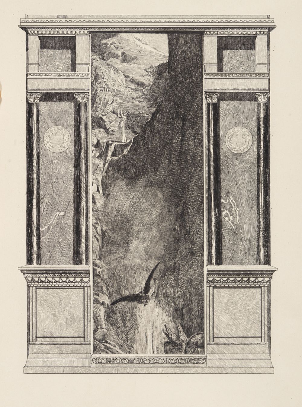 Max Klinger - Psyche und der Adler Jupiters (Amor und Psyche, Opus V, Blatt 37)