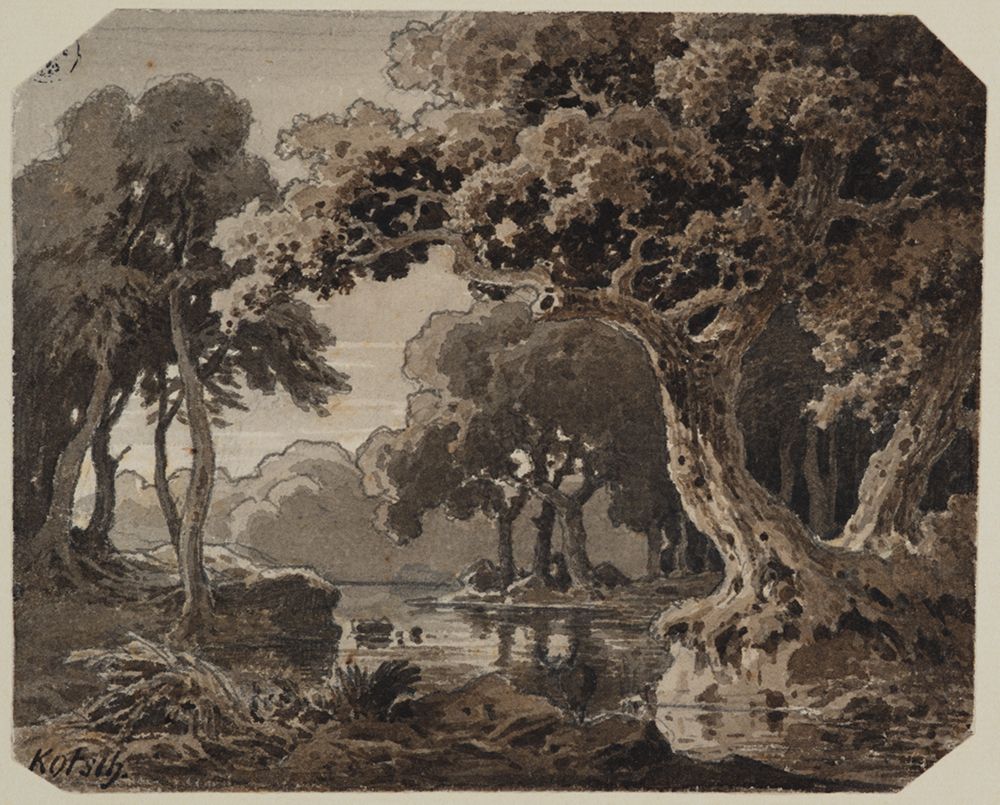 Theodor Kotsch - Waldlandschaft mit Fluss