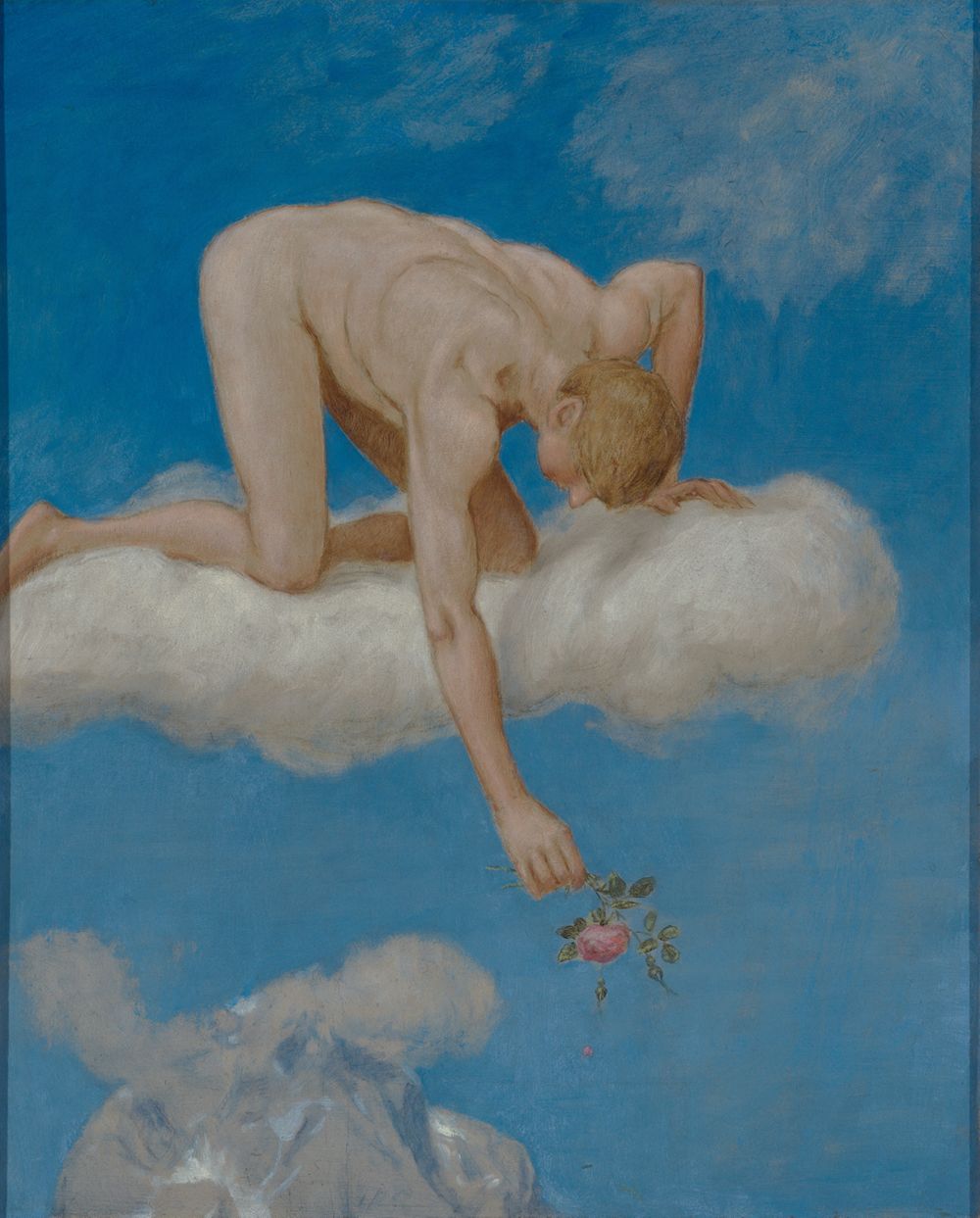 Hans Thoma - Juni (Jüngling mit Rose)