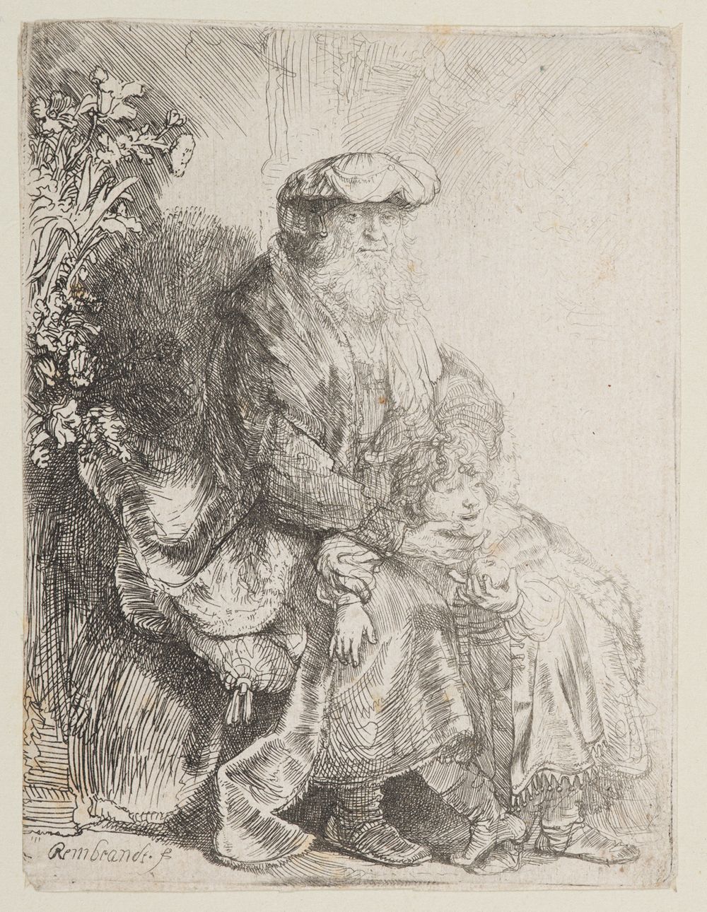 Rembrandt Harmensz van Rijn - Abraham Isaak liebkosend