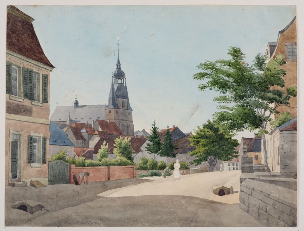 Karl Heinrich Albert Kayser - Straße in St. Wendel mit Blick auf St. Wendelinus
