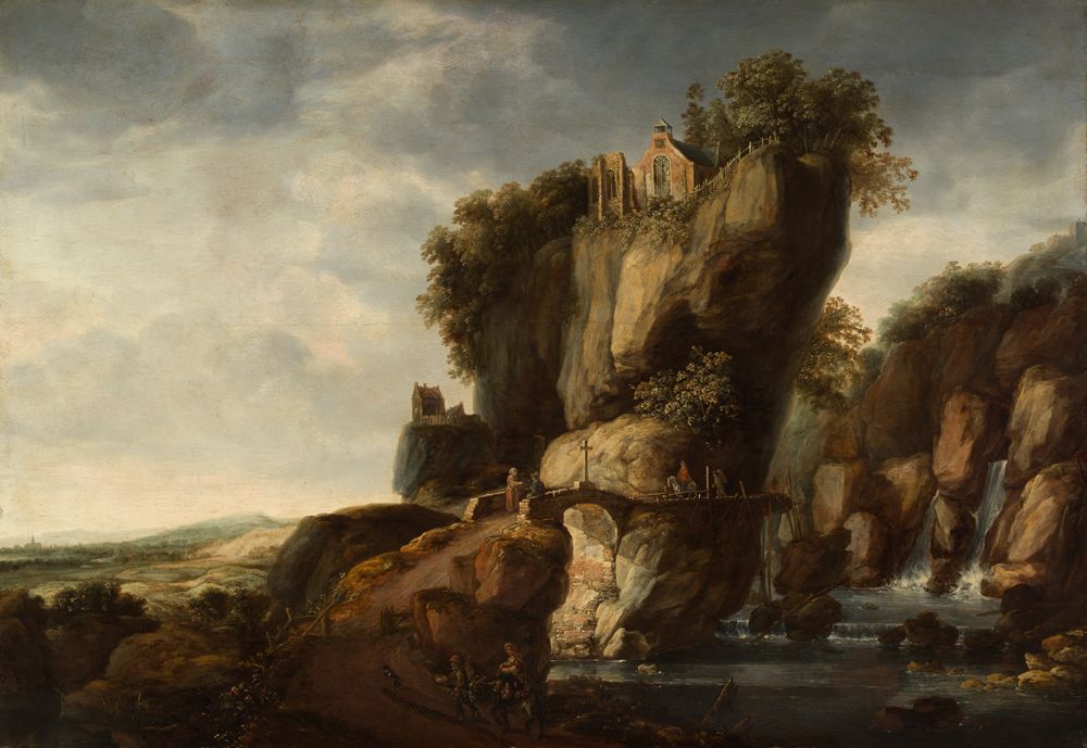 Monogrammist I.B. - Felslandschaft mit Flucht der Heiligen Familie nach Ägypten