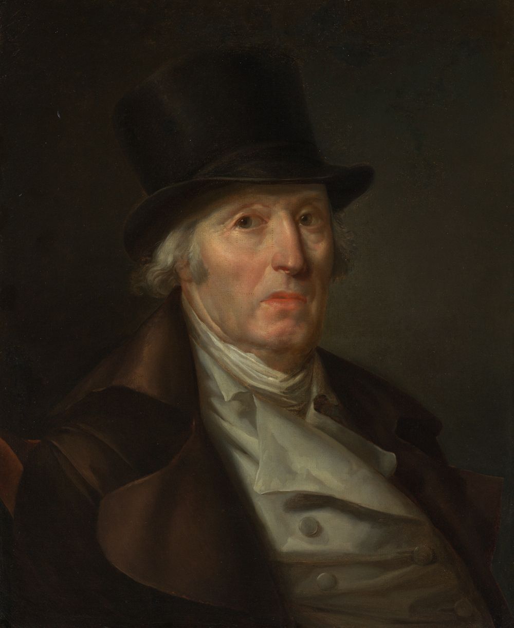 Johann Friedrich August Tischbein (zugeschrieben) - Bildnis eines älteren Herrn mit Zylinderhut