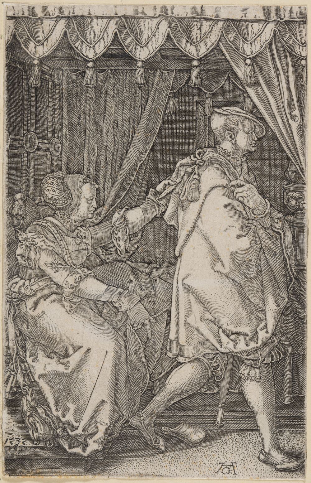 Heinrich Aldegrever - Joseph und Potiphars Weib (Geschichte Josephs)