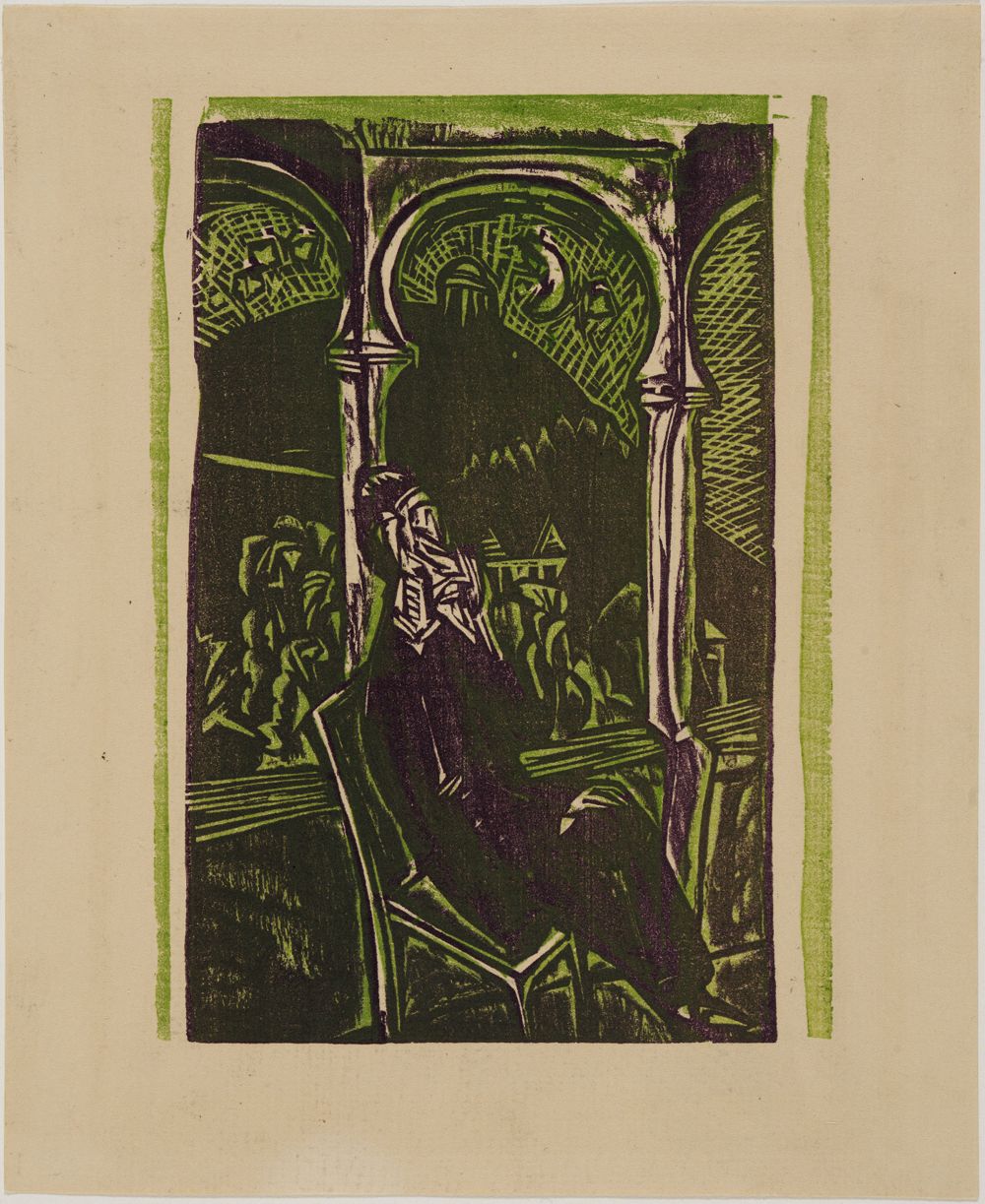 Ernst Ludwig Kirchner - Träumender Mann - Botho Graef auf seinem Balkon sitzend, Jena