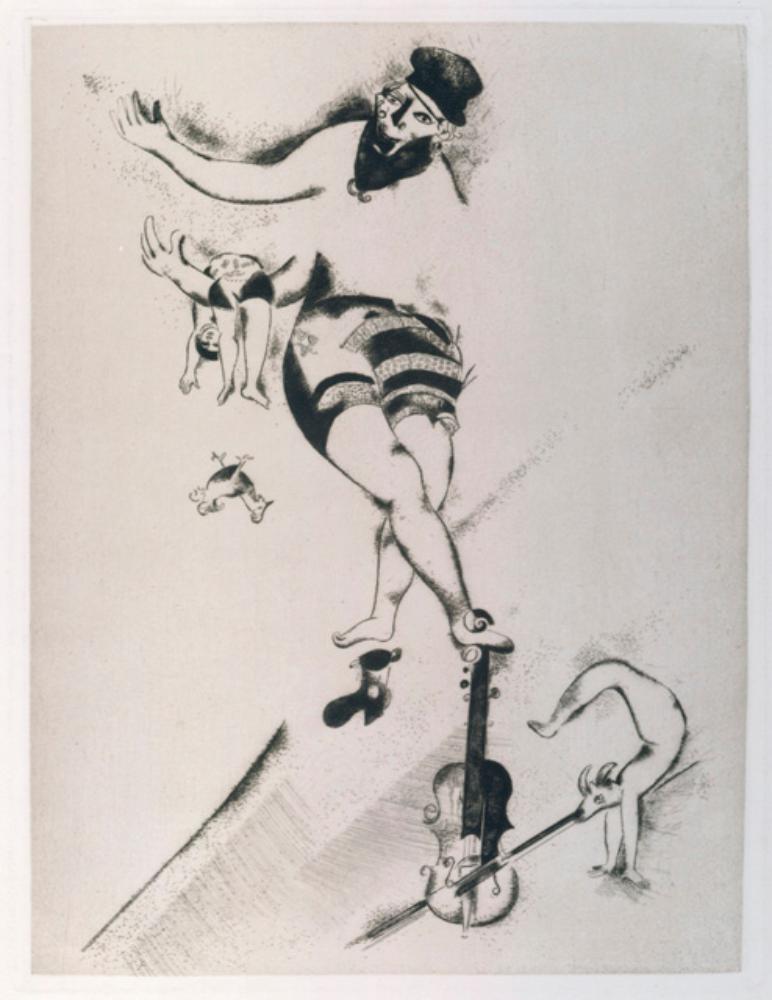 Marc Chagall - Der Akrobat mit der Geige (L´acrobate au violon)