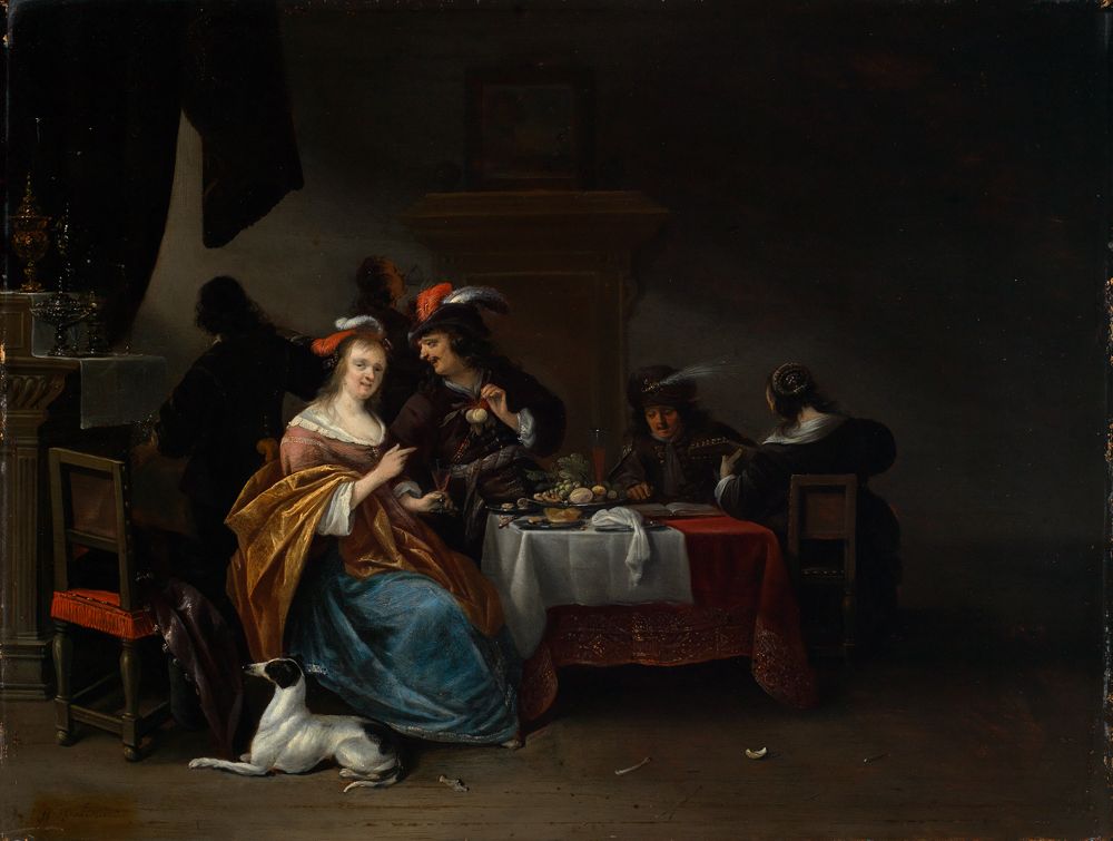 Anthonie Palamedesz. - Kavalier und Dame mit Weinglas
