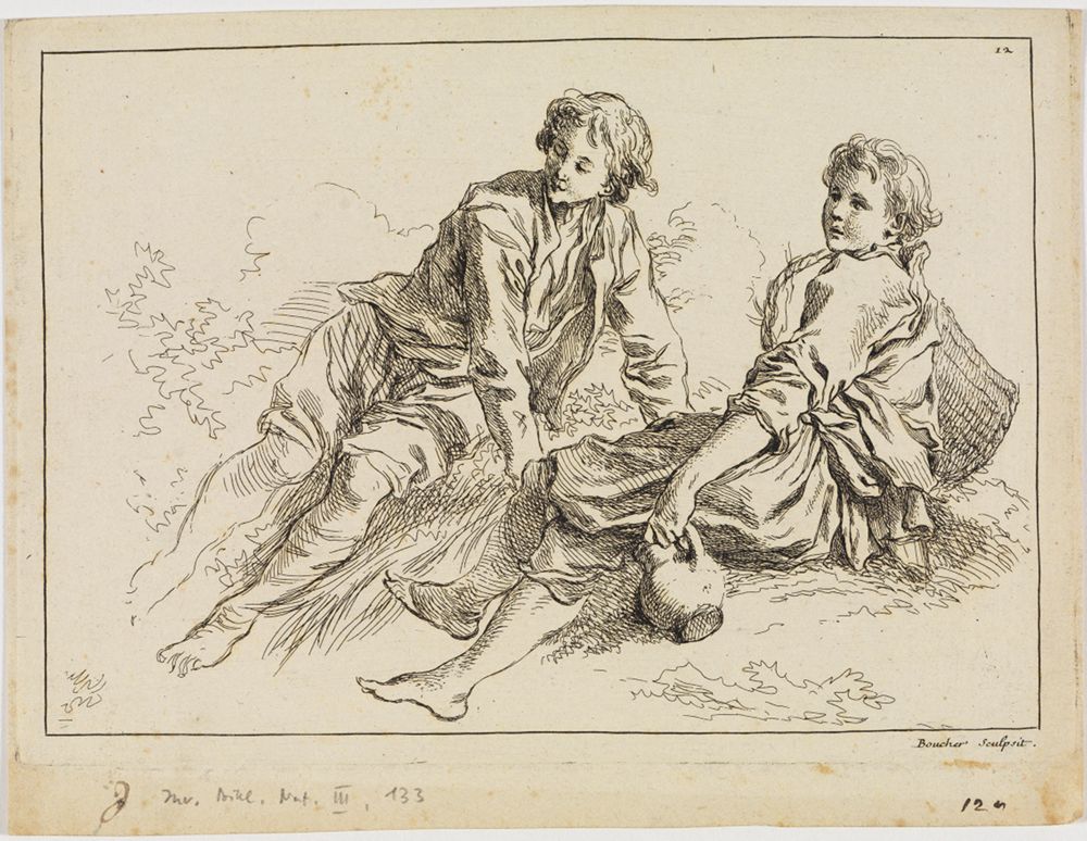 François Boucher - Figurenstudien (Studienbuch nach A. Bloemaert)