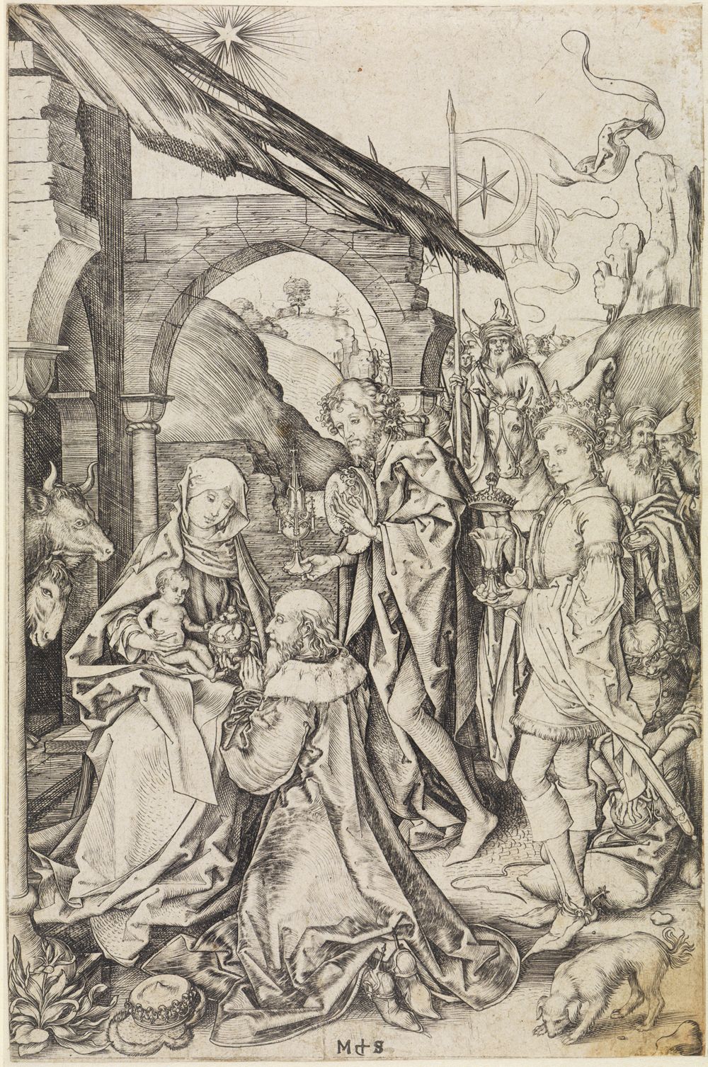 Martin Schongauer - Die Anbetung der Könige