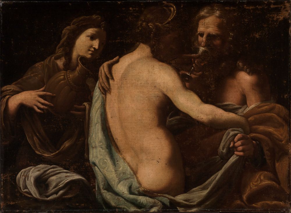 Guercino (Nachahmer) - Loth und seine Töchter