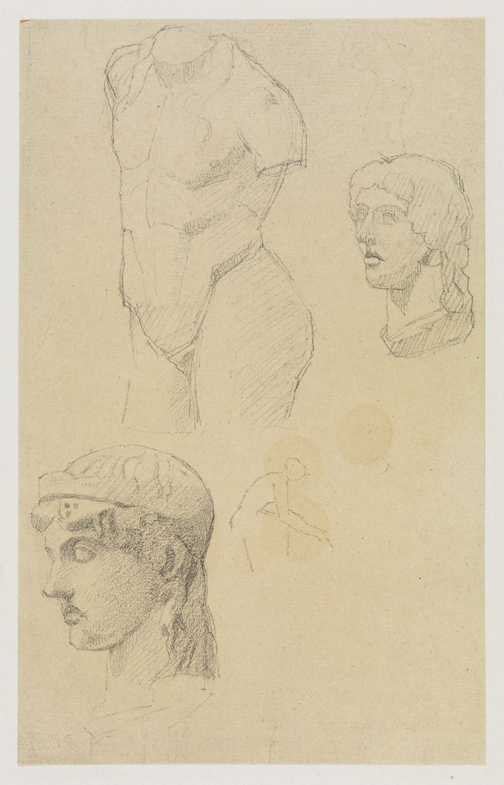Georges Seurat - Antiker männlicher Torso und zwei antike Köpfe