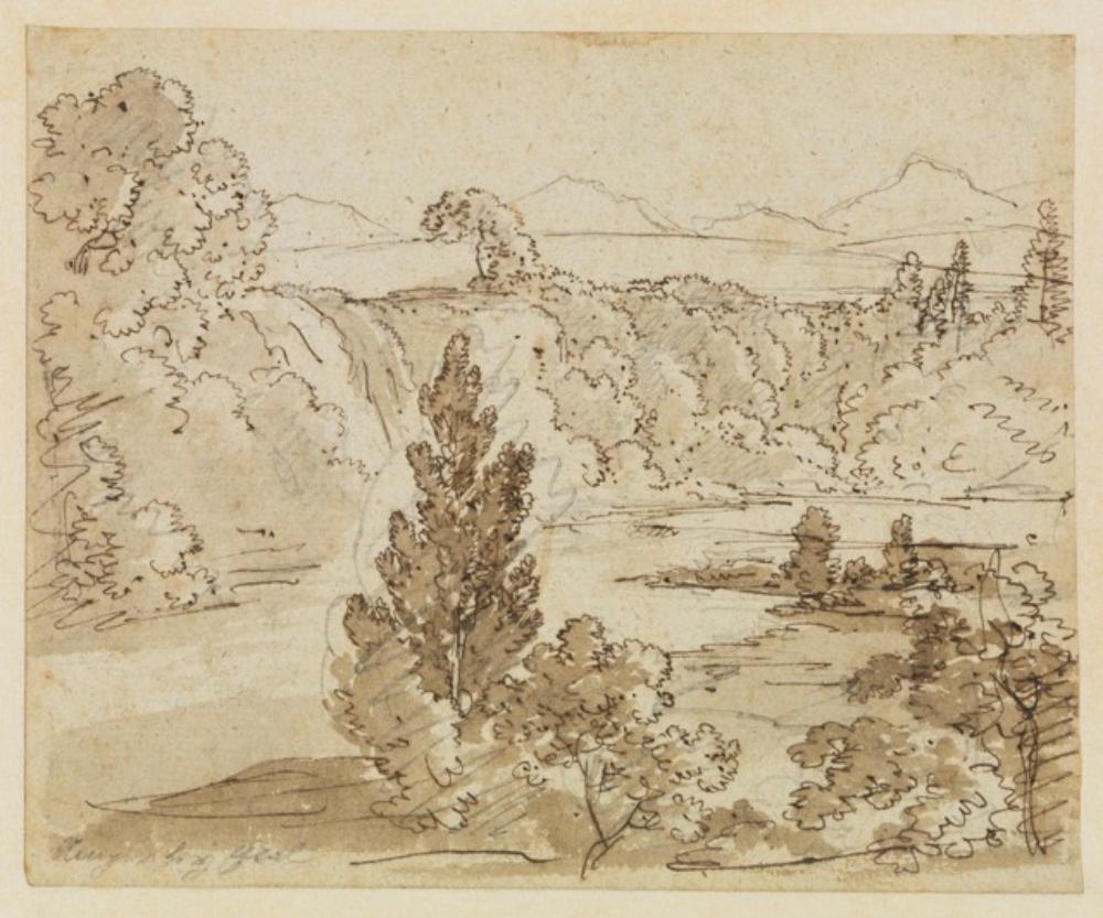 Ferdinand Kobell - Flusstal bei Kloster Ettal