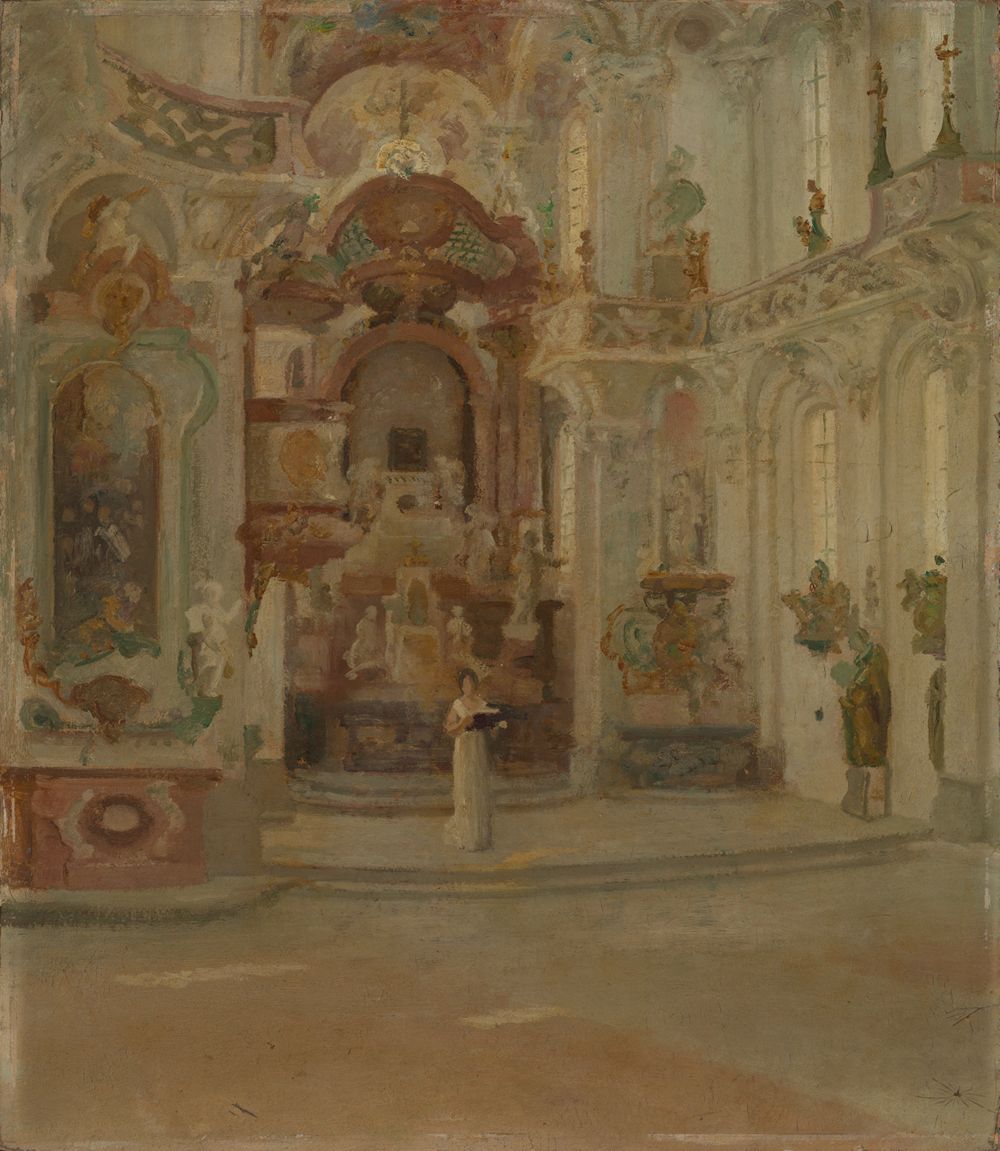 Georg Tyrahn - Blick in das Innere der Kirche zu Birnau am Bodensee