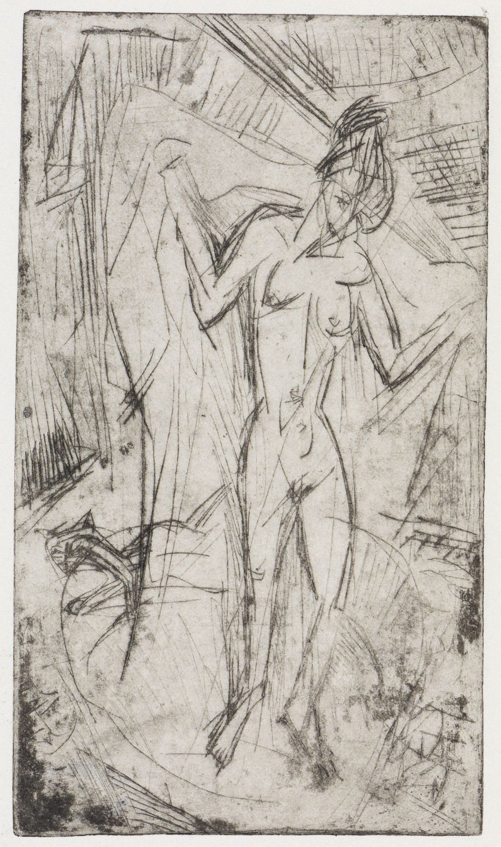 Ernst Ludwig Kirchner - Der Tanz zwischen den Frauen/Badende mit Katze