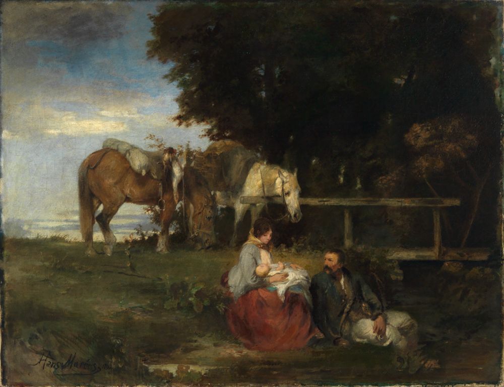 Hans von Marées - Rast am Waldesrand