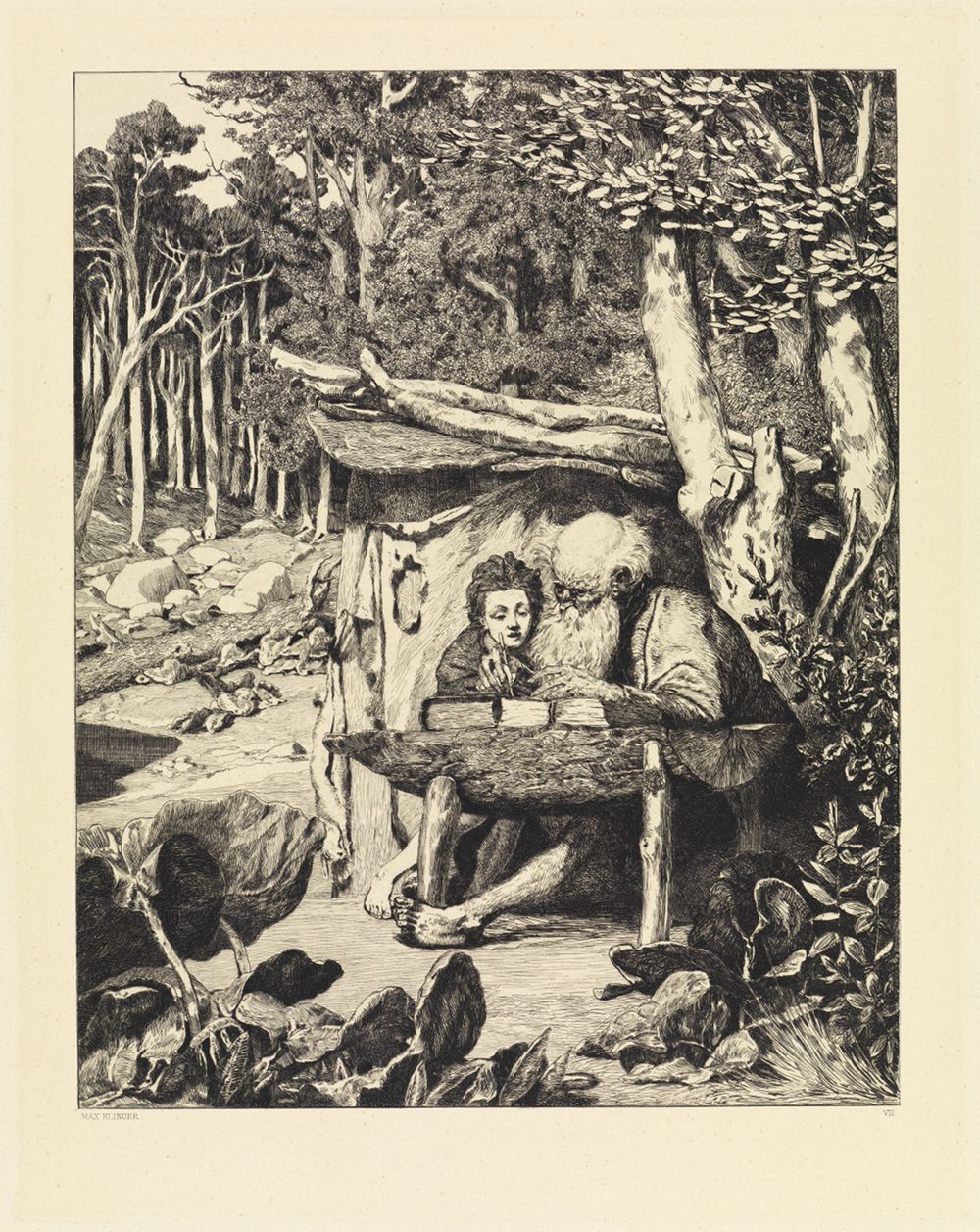 Max Klinger - Simplici Schreibstunde (Intermezzi, Opus IV, Blatt 7)