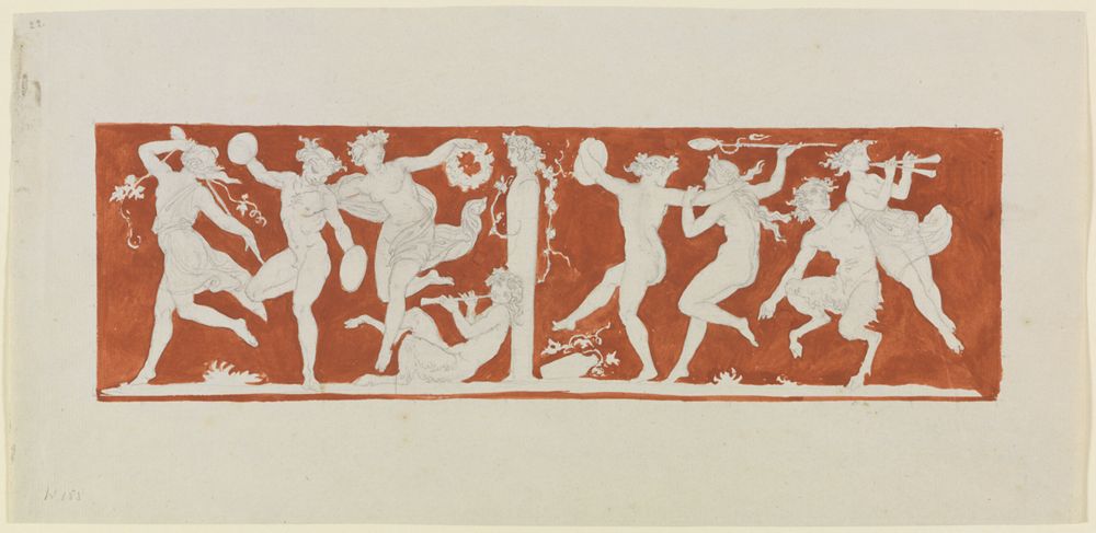 Moritz von Schwind - Tanz von Satyrn und Bacchantinnen um die Herme des Dionysos